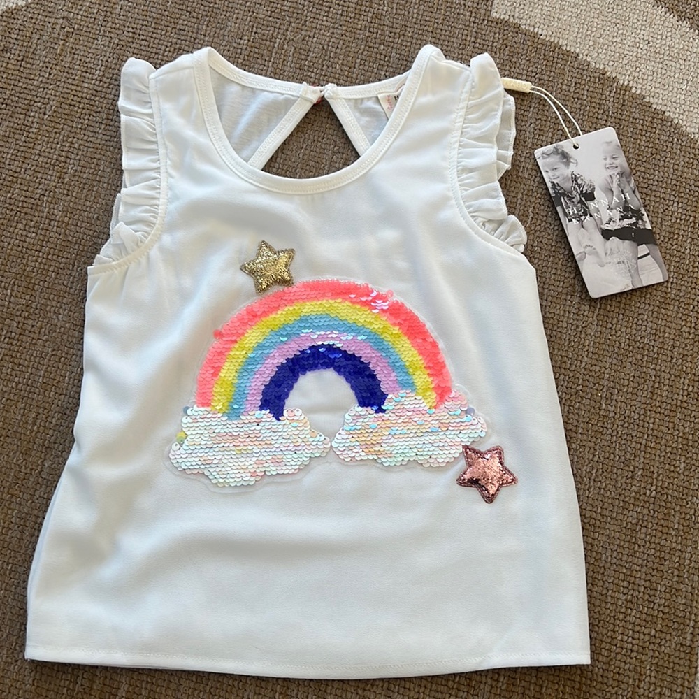 NWT Hannah banana rainbow tshirt size 6
